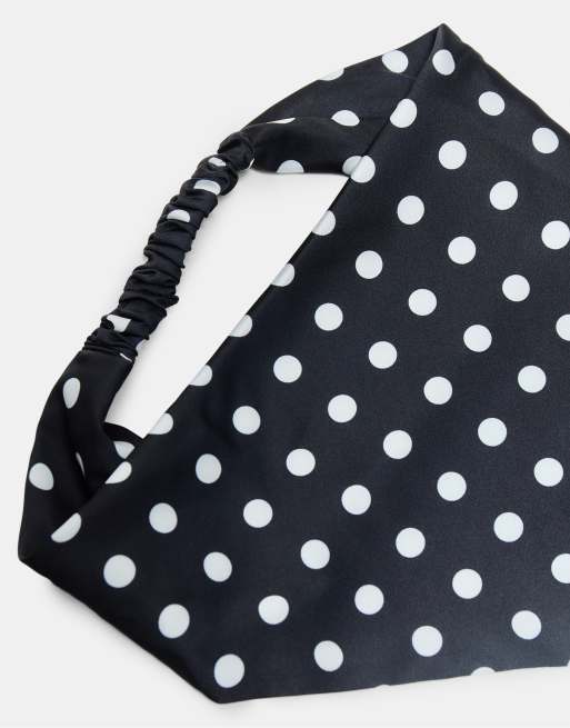 Stradivarius - Driehoekige hoofddoek met stippen in zwart, 4 van 4