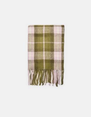 Stradivarius - Écharpe à carreaux - Vert olive