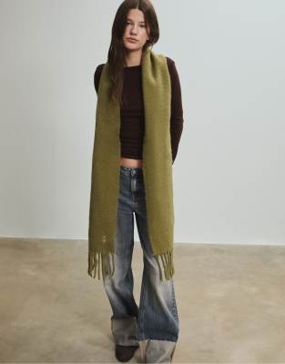 Stradivarius - Écharpe basique - Vert olive