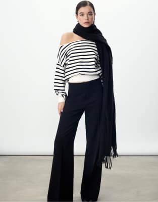 Stradivarius - Écharpe brossée - Noir