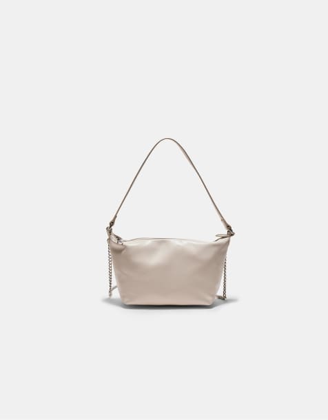 Stradivarius - Ecrufarvet crossbody-taske med blød finish - view 1