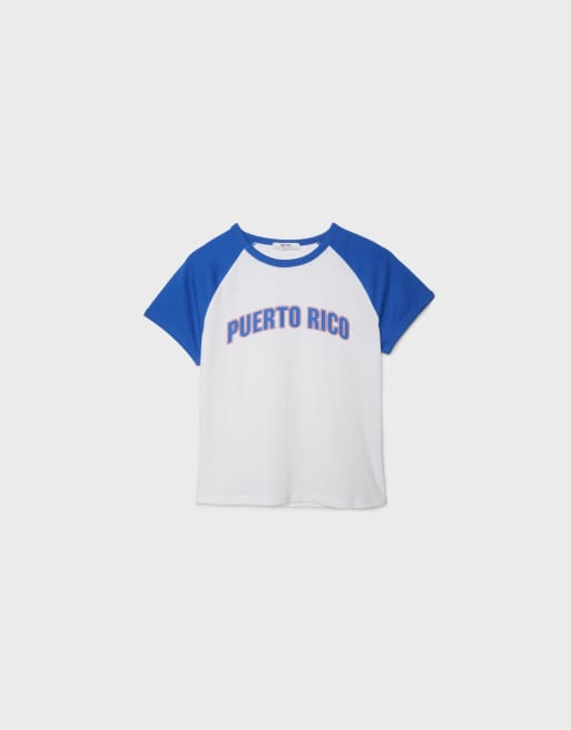 Stradivarius - Ecrufarvet T-shirt med korte ærmer og print, 6 af 7