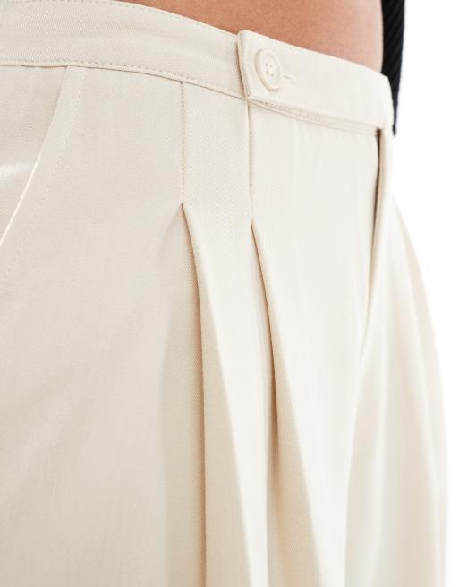 Stradivarius – Eleganckie spodnie z balonowymi nogawkami w kolorze ecru, 2 z 5
