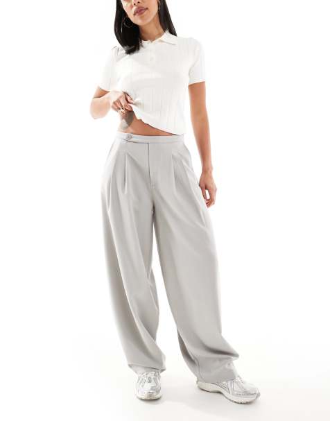 Stradivarius – Elegante Hose in Grau mit Ballonschnitt - view 1