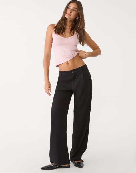 Stradivarius – Elegante Hose in Schwarz mit geradem Schnitt - view 1