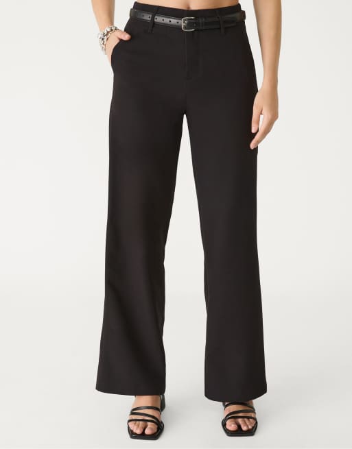 Stradivarius – Elegante Hose in Schwarz mit Gürtel und geradem Bein, 4 von 4