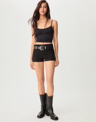 Stradivarius - Elegante Mini-Shorts in Schwarz