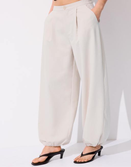 Stradivarius – Elegante Sarouel-Hose in Ecru, 4 von 4