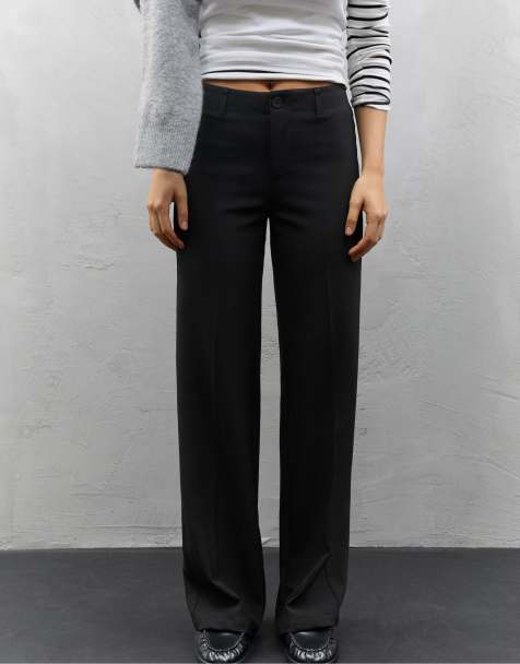 Stradivarius – Elegante Slim-Fit-Hose in Schwarz mit geradem Schnitt - view 1