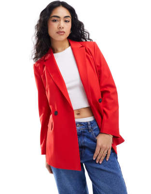 Stradivarius - Eleganter Oversize-Blazer in Rot