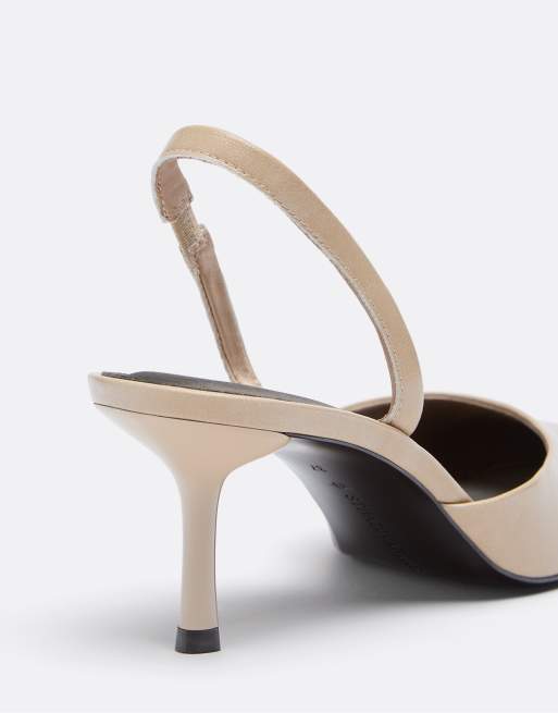 Stradivarius enkla stilettklackar i beige, 6 av 6