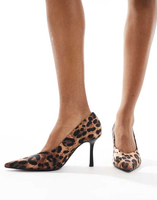 Stradivarius Escarpins a talon avec imprime leopard