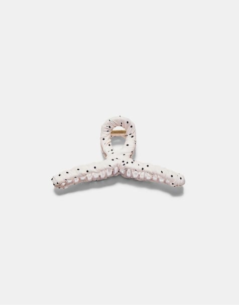 Stradivarius Fabric hair clip in white