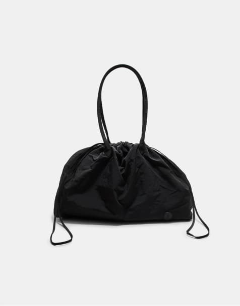Stradivarius Fabric tote bag in black - view 1