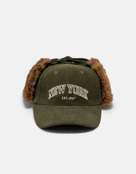 Stradivarius Faux fur cap in khaki - view 1