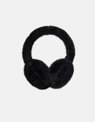 Stradivarius Faux fur earmuffs in black