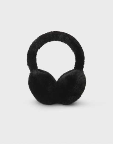 Stradivarius Faux-Fur-Ohrwärmer in Schwarz - view 1
