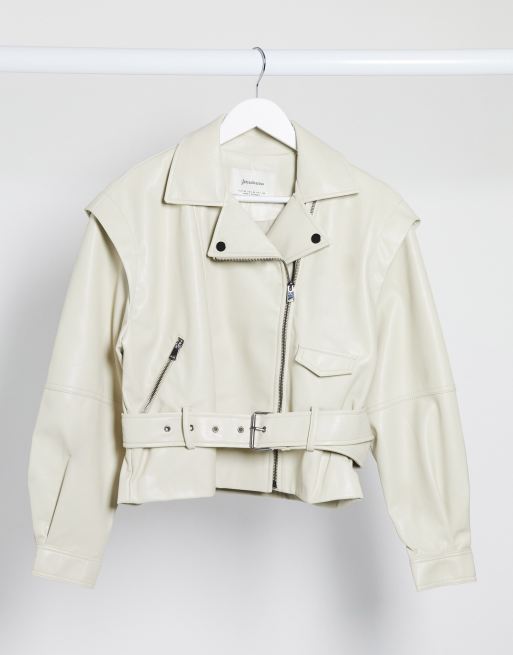 80s white 2025 leather jacket