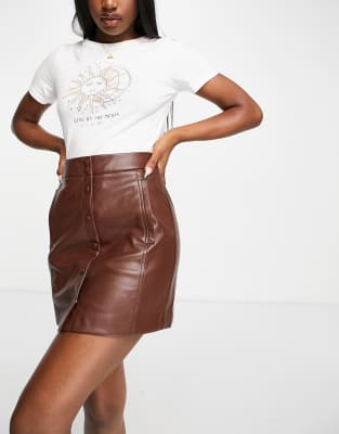 leather a line skirt