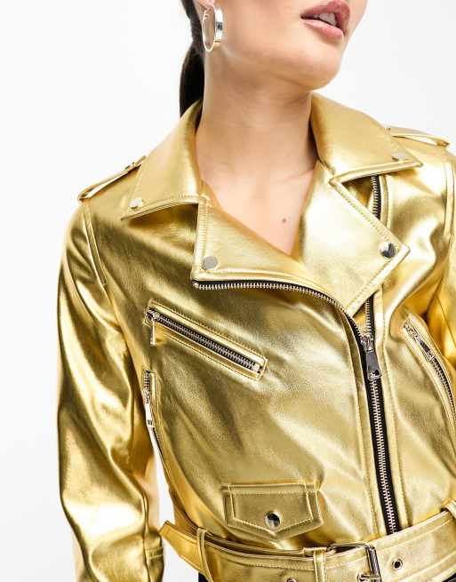 Gold hot sale moto jacket