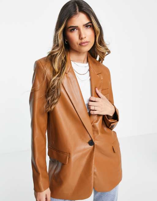 Asos leather outlet blazer