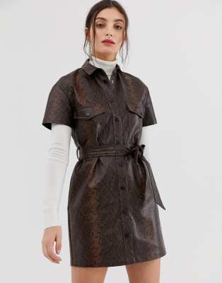 asos faux leather dress