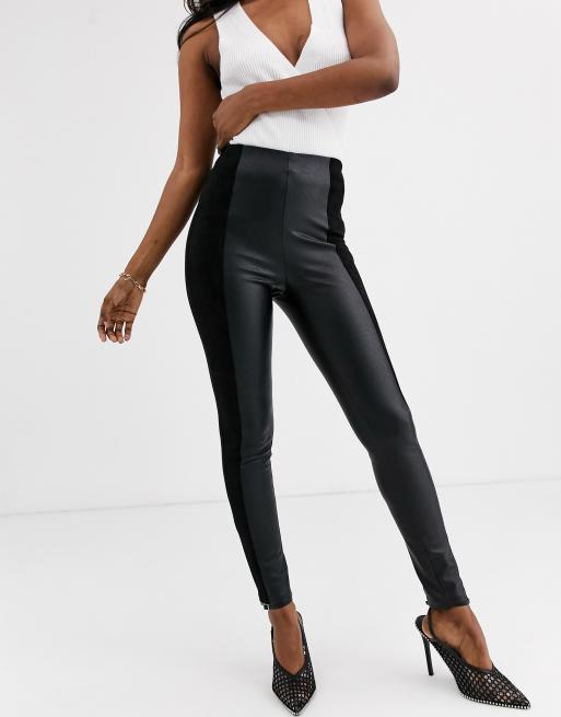 Suede leather leggings