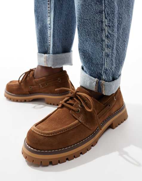 Stradivarius faux suede boat shoes in brown - view 1