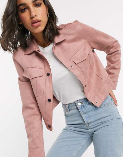 Pink 2025 suede coat