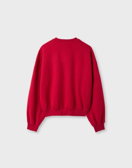 Stradivarius felpa basic rossa, 7 di 7