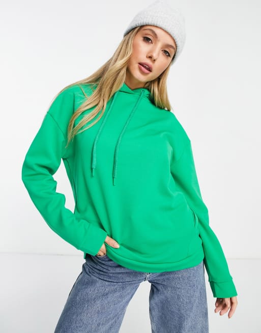 Stradivarius - Felpa con cappuccio verde acceso