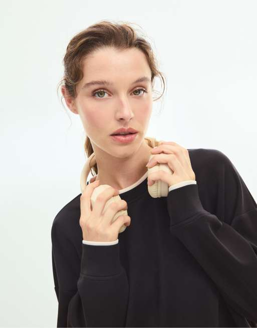 Stradivarius felpa oversize a contrasto nera, 5 di 7