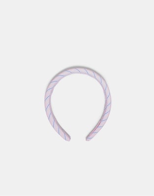 Stradivarius - Fester, gestreifter Haarreif in Pastellrosa