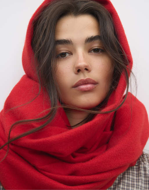 Stradivarius fijne basic sjaal in rood, 2 van 4