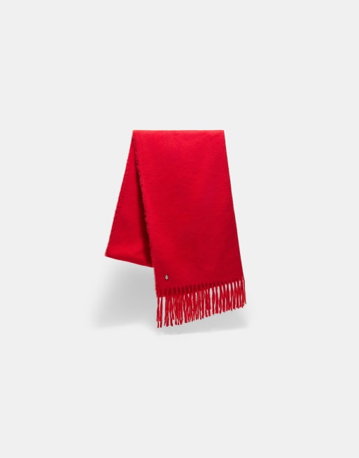 Stradivarius fijne basic sjaal in rood, 4 van 4