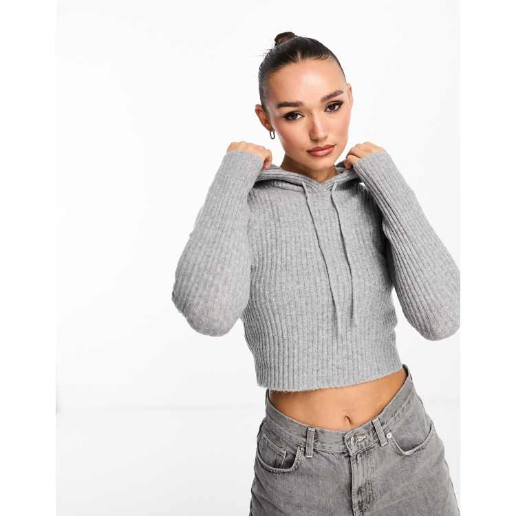 Siv knitted hoodie - Grey - Women - Gina Tricot