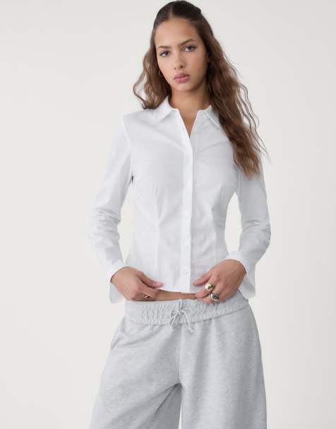 Stradivarius fitted shirt in white - view 1