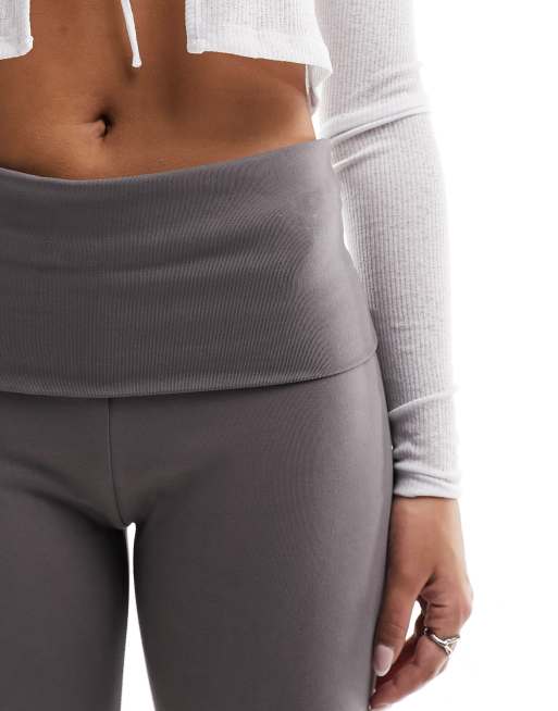 Shape Grey Seamless Foldover Waist Flare Pants