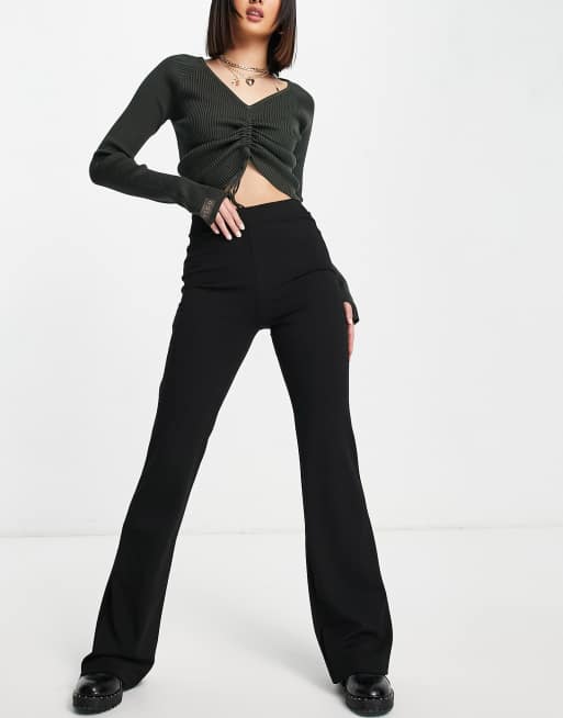 Stradivarius flare pant in black 