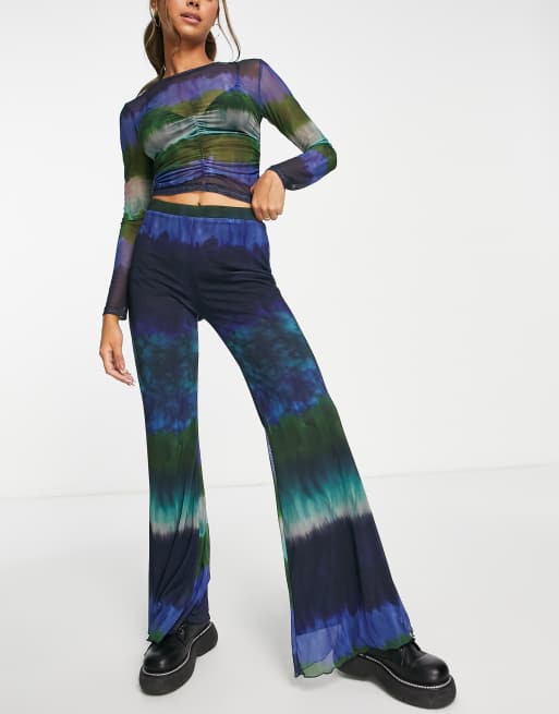 Flare tie best sale dye pants