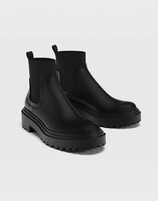 Flat rubber sale sole boots