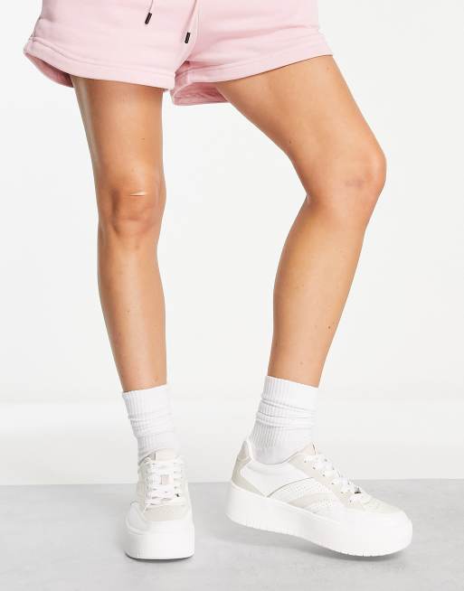 Stradivarius flatform chunky sneakers in neutral ASOS