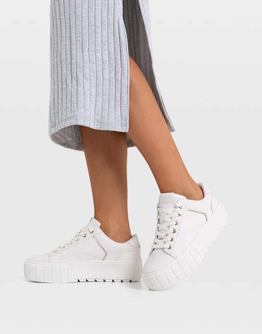 White platform sneakers on sale asos