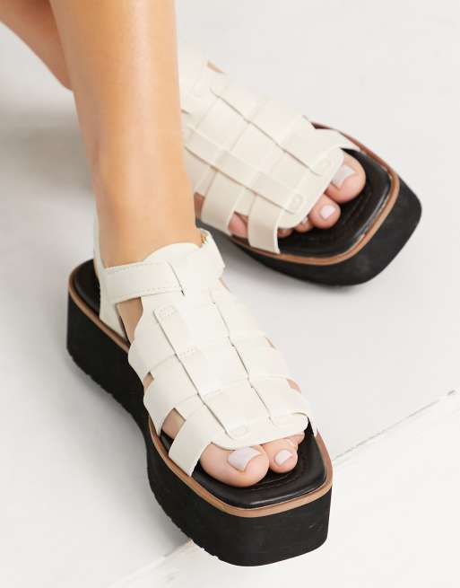 off white multi strap sandals
