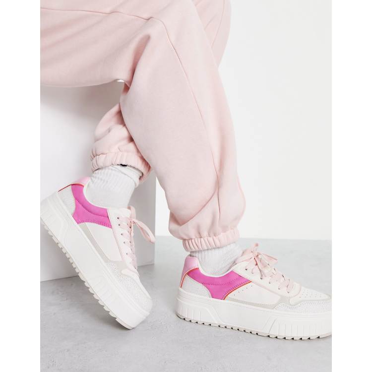 Pink hot sale flatform trainers