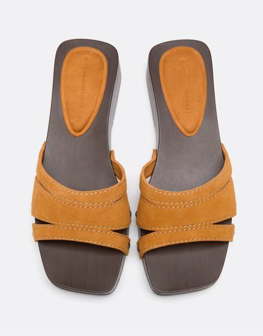 Stradivarius – Flerfärgade, platta tofflor i läder, 3 av 5