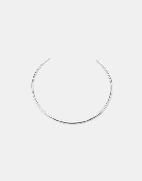 Stradivarius – Flexible Choker-Halskette in Grau - view 1