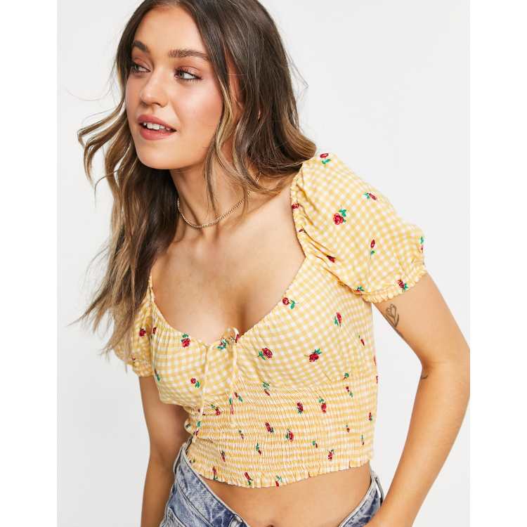 Yellow hotsell milkmaid top