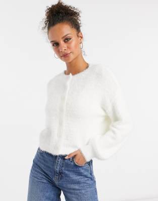 fluffy knit cardigan