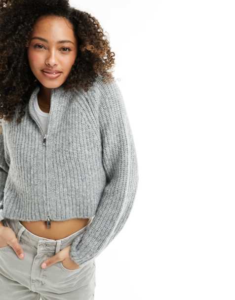 Women's Cardigans Grey Knitwear Brandedfashion